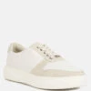 KJAER Dual Tone Leather Sneakers In Off White