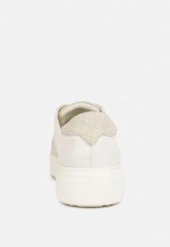 KJAER Dual Tone Leather Sneakers In Off White 13 KJAER Dual Tone Leather Sneakers In Off White -Rag & Co Shop kjaerdualtoneleathersneakers RCSH4204 Beige 5