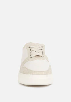 KJAER Dual Tone Leather Sneakers In Off White 11 KJAER Dual Tone Leather Sneakers In Off White -Rag & Co Shop kjaerdualtoneleathersneakers RCSH4204 Beige 7