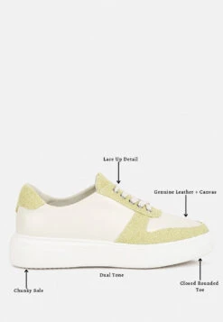 KJAER Dual Tone Leather Sneakers In Green 17 KJAER Dual Tone Leather Sneakers In Green -Rag & Co Shop kjaerdualtoneleathersneakers RCSH4204 Green 11