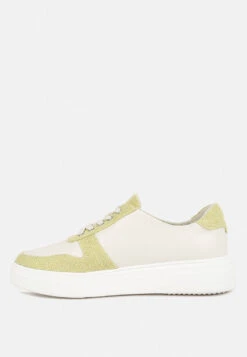 KJAER Dual Tone Leather Sneakers In Green 13 KJAER Dual Tone Leather Sneakers In Green -Rag & Co Shop kjaerdualtoneleathersneakers RCSH4204 Green 6