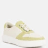 KJAER Dual Tone Leather Sneakers In Green -Rag & Co Shop kjaerdualtoneleathersneakers RCSH4204 Green 7