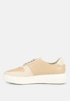 KJAER Dual Tone Leather Sneakers In Beige -Rag & Co Shop kjaerdualtoneleathersneakers RCSH4204 Off White 6