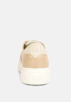 KJAER Dual Tone Leather Sneakers In Beige -Rag & Co Shop kjaerdualtoneleathersneakers RCSH4204 Off White 8
