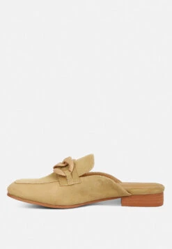 KRIZIA Chunky Chain Suede Slip On Mules In Sand -Rag & Co Shop kriziachunkychainsuedesliponloafersRCSH4107sand 6