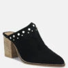 LESLIE Stacked Heel Mules -Rag & Co Shop lesliestackedheelmules RCSH1941 black 3