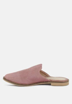 LIA Dusty Pink Handcrafted Suede Mules -Rag & Co Shop liahandcraftedcanvasmules RCSH1872 DustyPink 5