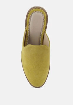 LIA Mustard Handcrafted Suede Mules -Rag & Co Shop liahandcraftedcanvasmules RCSH1872 mustard 10