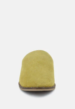 LIA Mustard Handcrafted Suede Mules -Rag & Co Shop liahandcraftedcanvasmules RCSH1872 mustard 9