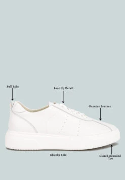 MAGULL Solid Lace Up Leather Sneakers In White 17 MAGULL Solid Lace Up Leather Sneakers In White -Rag & Co Shop magullsolidlaceupleathersneakers RCSH4206 white 10