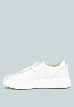 MAGULL Solid Lace Up Leather Sneakers In White 13 MAGULL Solid Lace Up Leather Sneakers In White -Rag & Co Shop magullsolidlaceupleathersneakers RCSH4206 white 4 Copy