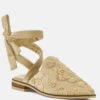 Mande Embroidered Velvet Mules In Beige 1 Mande Embroidered Velvet Mules In Beige -Rag & Co Shop mandeembroideredmules RCSH2863 beige 2