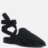 Mande Embroidered Velvet Mules In Black -Rag & Co Shop mandeembroideredmules RCSH2863 black 2