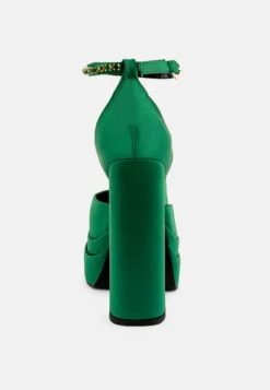 MARTINI Green Sky High Platform Sandals -Rag & Co Shop martiniskyhighrampwalksatinsandals RCSH3150 Green8 2