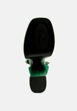 MARTINI Green Sky High Platform Sandals -Rag & Co Shop martiniskyhighrampwalksatinsandals RCSH3150 Green 4