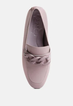 MERVA Chunky Chain Leather Loafers In Lilac -Rag & Co Shop mervachunkychainleatherloafersRCSH4106Lilac 6
