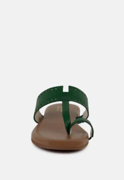 MILA Green Toe Ring Thong Slip Ons -Rag & Co Shop milatoeringthongslipons RCSH4084 green 5
