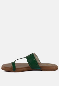 MILA Green Toe Ring Thong Slip Ons -Rag & Co Shop milatoeringthongslipons RCSH4084 green 6