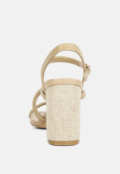 ARTHA Open Square Toe Block Heel Sandals In Taupe -Rag & Co Shop opensquaretoeblockheelsandals RCSH4168 taupe 6
