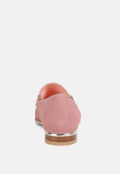 RICKA Chain Embellished Loafers In Pink -Rag & Co Shop rickachainembellishedloafers RCSH4054 pink 8