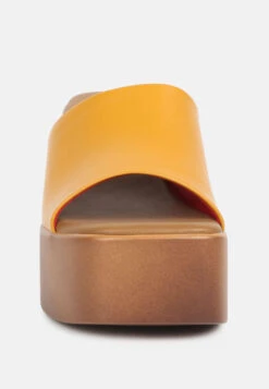 SCANDAL Slip On Block Heel Sandals In Tan -Rag & Co Shop scandalsliponblockheelssandalsRCSH4209tan 3