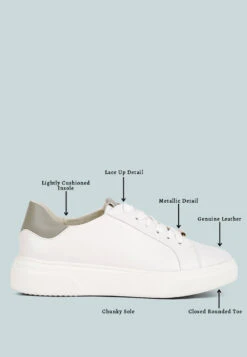 SCHICK Lace Up Leather Sneakers In Grey 17 SCHICK Lace Up Leather Sneakers In Grey -Rag & Co Shop schicklaceupleathersneakers RCSH4203 White Grey 9