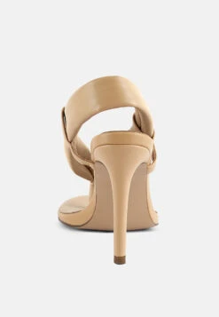 SINGLES Beige Stiletto Heel Thong Sandals 13 SINGLES Beige Stiletto Heel Thong Sandals -Rag & Co Shop singleshighheeledthongsandals RCSH3037 tan 3