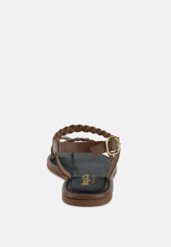 STALLONE Tan Braided Flat Sandals -Rag & Co Shop stallonebraidedflatsandals RCSH4096 tan 3