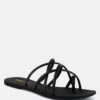 SWEETIN Black Strappy Flat Slip On Sandals -Rag & Co Shop sweetinblackstrappyflatsliponsandals RCSH4080 black 4
