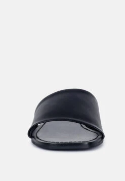 TATAMI Black Leather Classic Slide Flats -Rag & Co Shop tatamileatherclassicslideflats RCSH2953 black 3