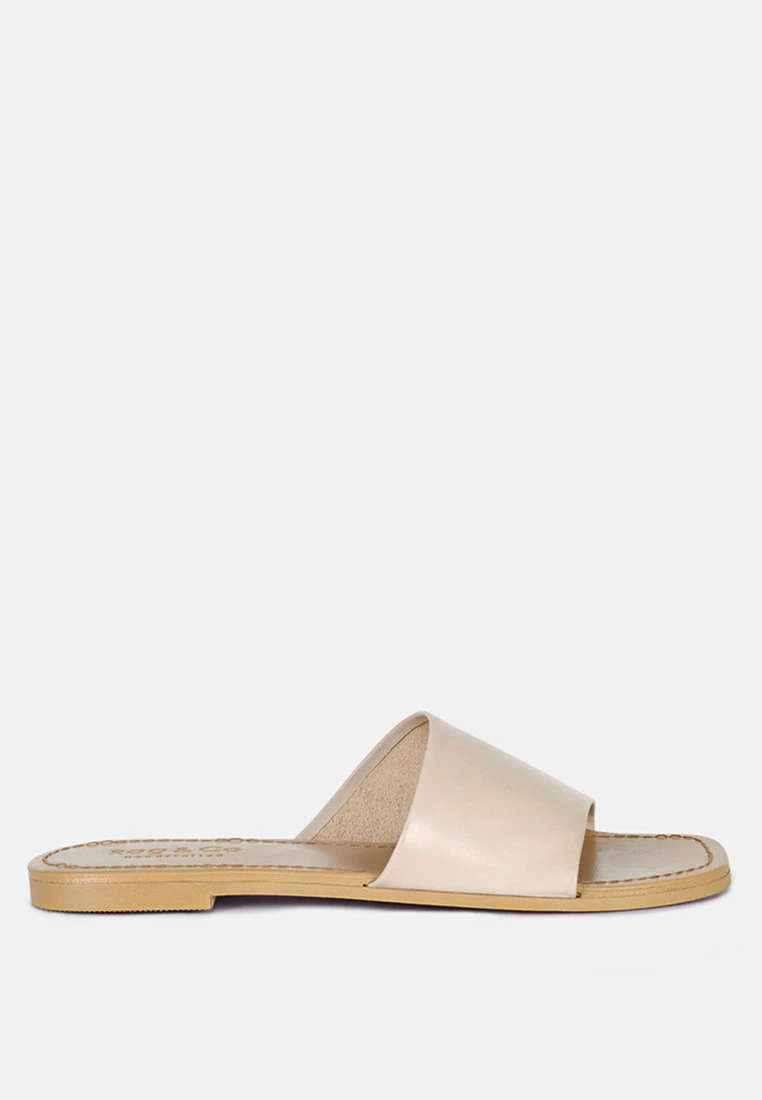 TATAMI Latte Leather Classic Slide Flats 4 TATAMI Latte Leather Classic Slide Flats - Image 2