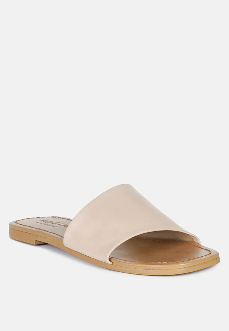 TATAMI Latte Leather Classic Slide Flats 3 TATAMI Latte Leather Classic Slide Flats