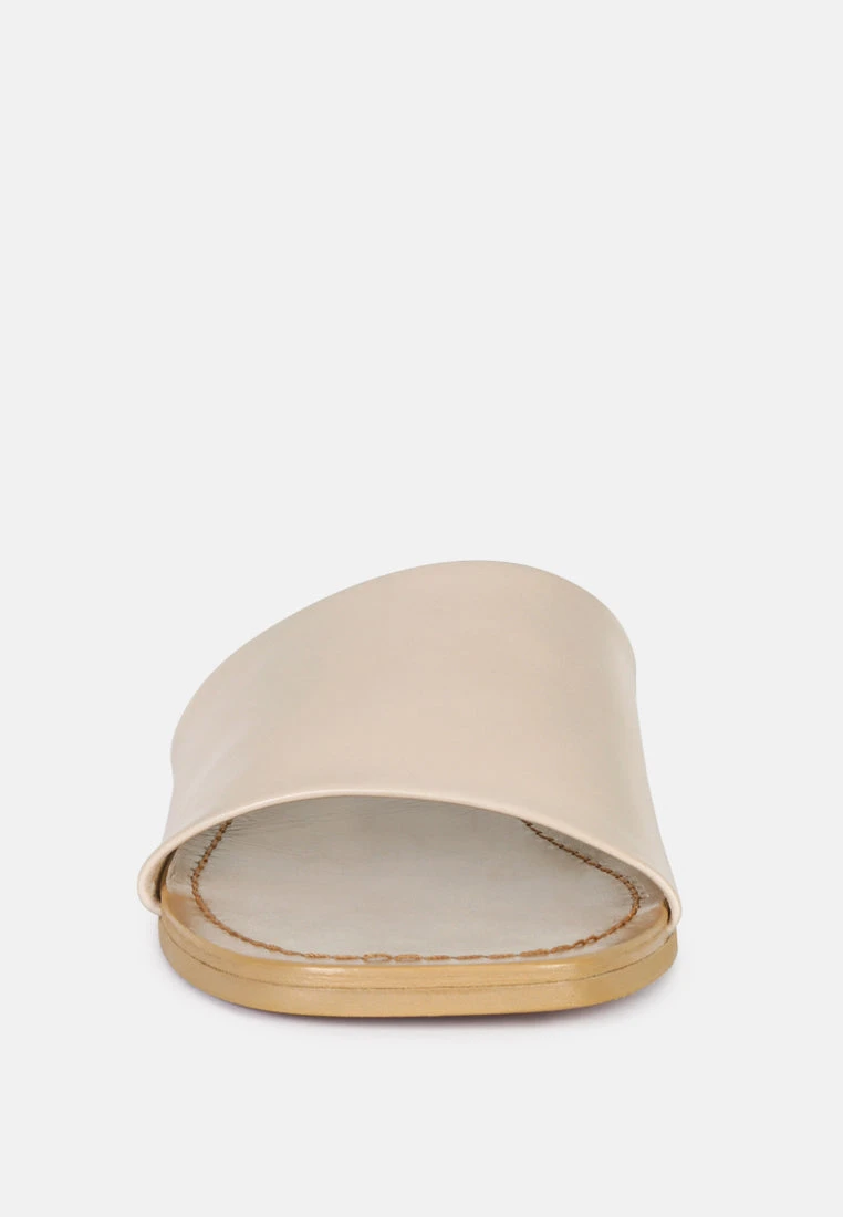 TATAMI Latte Leather Classic Slide Flats 5 TATAMI Latte Leather Classic Slide Flats - Image 3