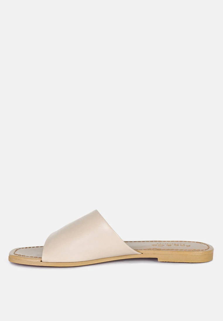 TATAMI Latte Leather Classic Slide Flats 6 TATAMI Latte Leather Classic Slide Flats - Image 4