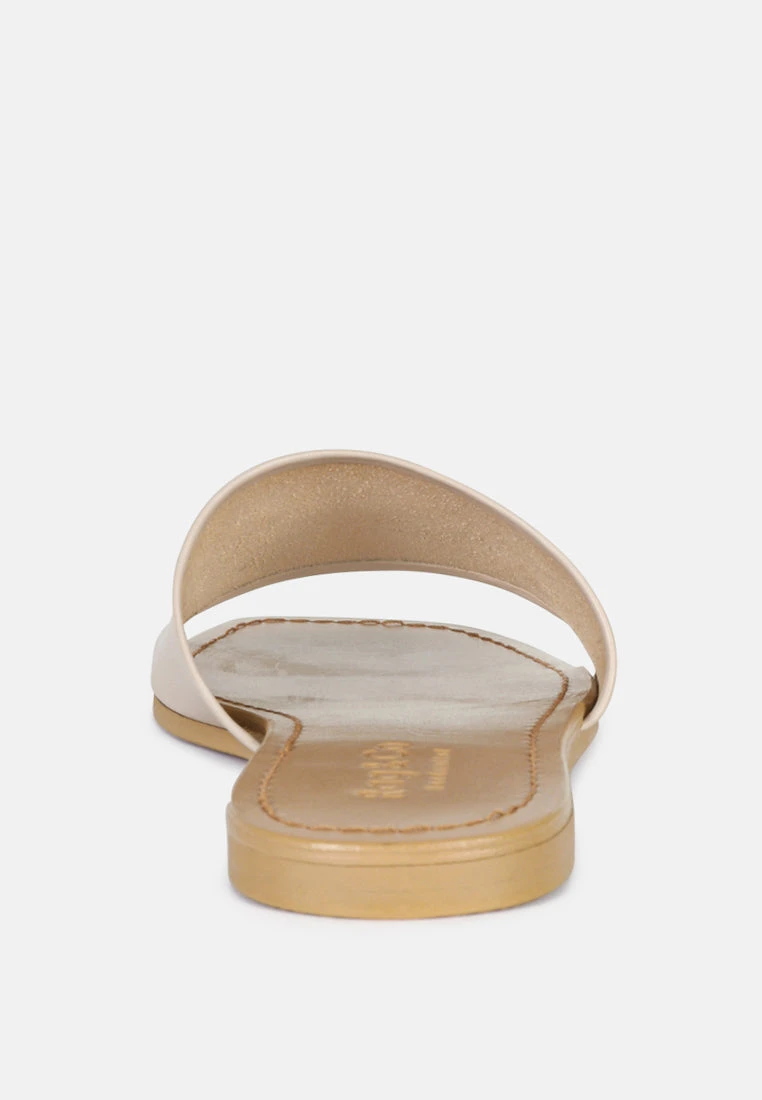 TATAMI Latte Leather Classic Slide Flats 7 TATAMI Latte Leather Classic Slide Flats - Image 5