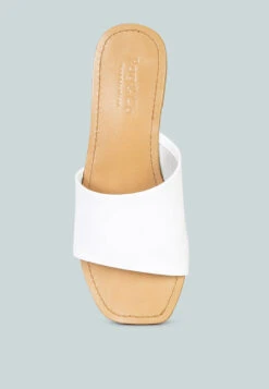 TATAMI White Leather Classic Slide Flats -Rag & Co Shop tatamileatherclassicslideflats RCSH2953 white 5