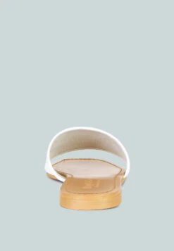 TATAMI White Leather Classic Slide Flats -Rag & Co Shop tatamileatherclassicslideflats RCSH2953 white 7