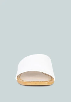 TATAMI White Leather Classic Slide Flats -Rag & Co Shop tatamileatherclassicslideflats RCSH2953 white 9