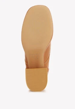 ZAILA Leather Block Heel Oxfords In Tan -Rag & Co Shop zailaleatherblockheeloxfords RCSH4218 tan 8